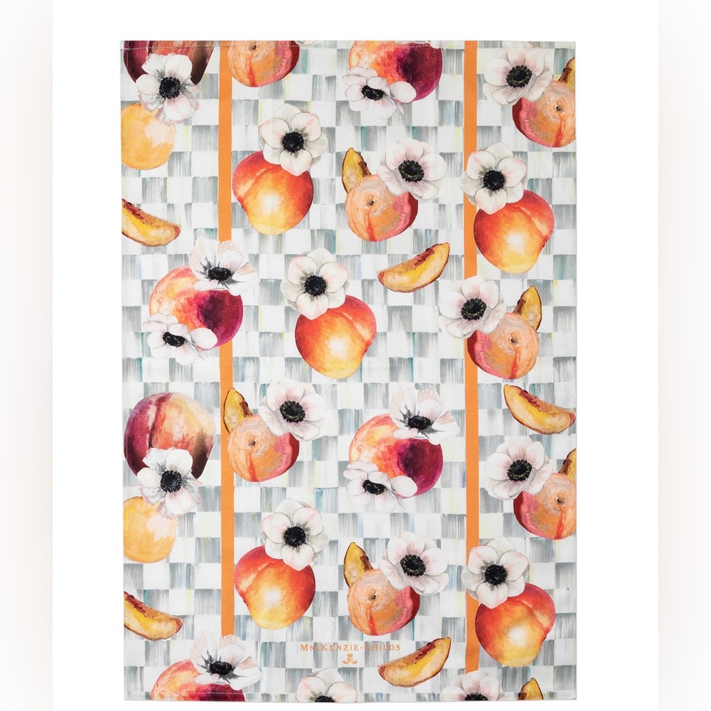Mackenzie Childs Peaches & Anemones Dish Towe